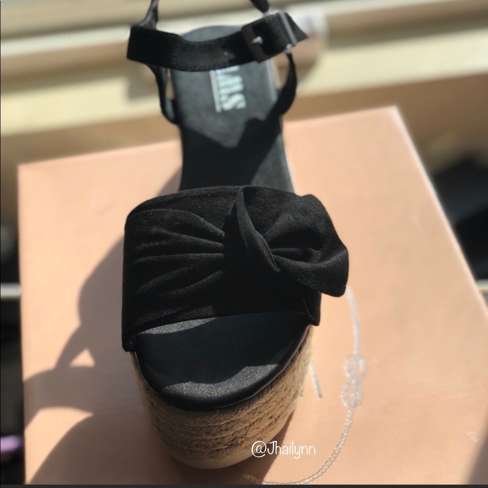 HP ESPADRILLE BOW TIE PLATFORM WEDGE SANDALS - Picture 8 of 8